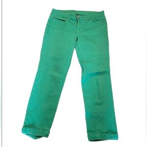 Gap Premium Skinny Crop Green Cuffed Jeans